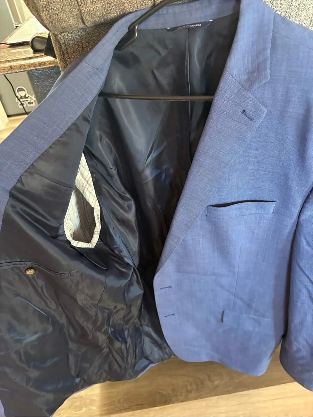 LOT OF 2. Ralph Lauren Men's Blue and Gray Plaid Blazer 2-Button Notch Lapel